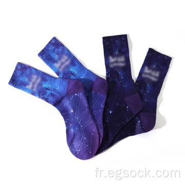 Chaussettes fantaisie imprimées galaxy